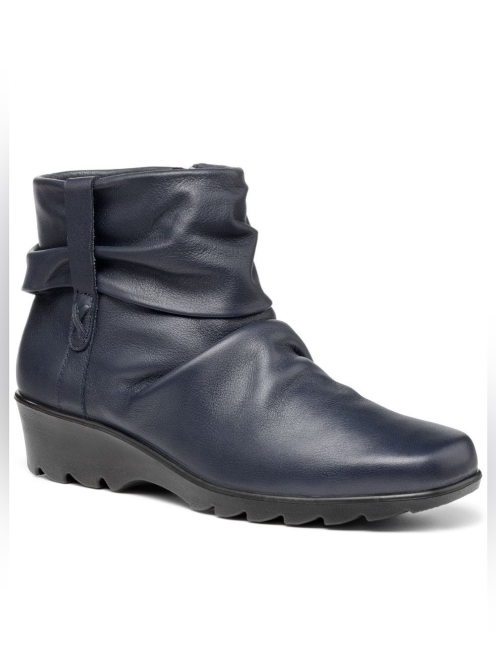 Hotter Eltham Womens Wide Fit Ankle Boots In Navy Size 8 US